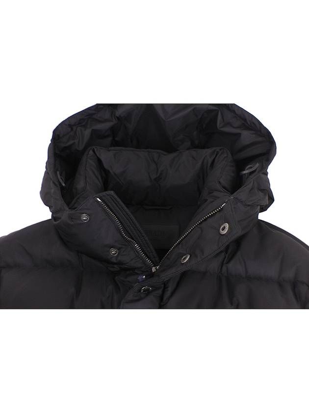 Triangle Logo Goose Down Half Padded Jacket Black - PRADA - BALAAN 8