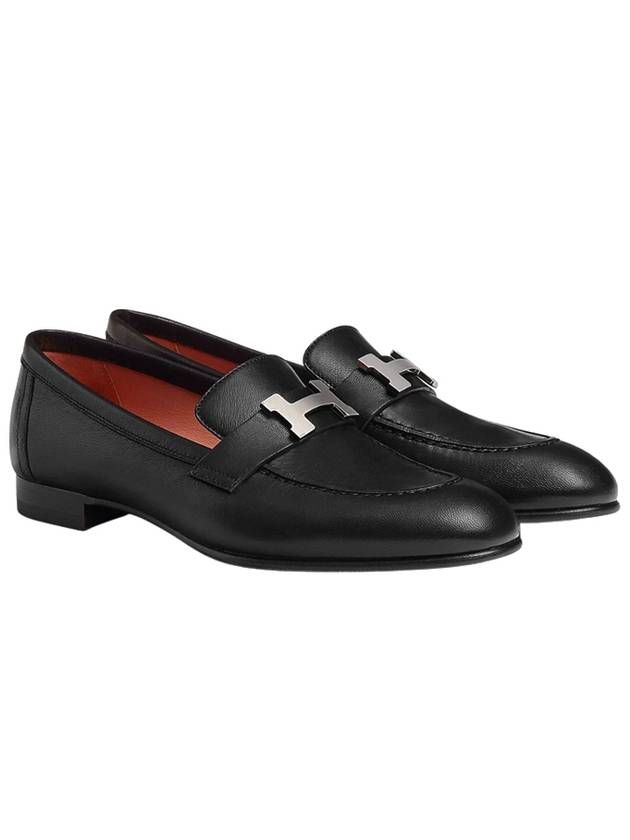 Paris Loafers Goatskin Palladium Noir - HERMES - BALAAN 10