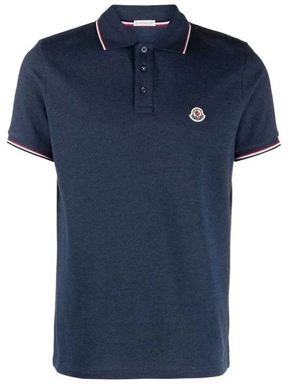 Logo Patch Short Sleeve Polo Night Blue - MONCLER - BALAAN 2