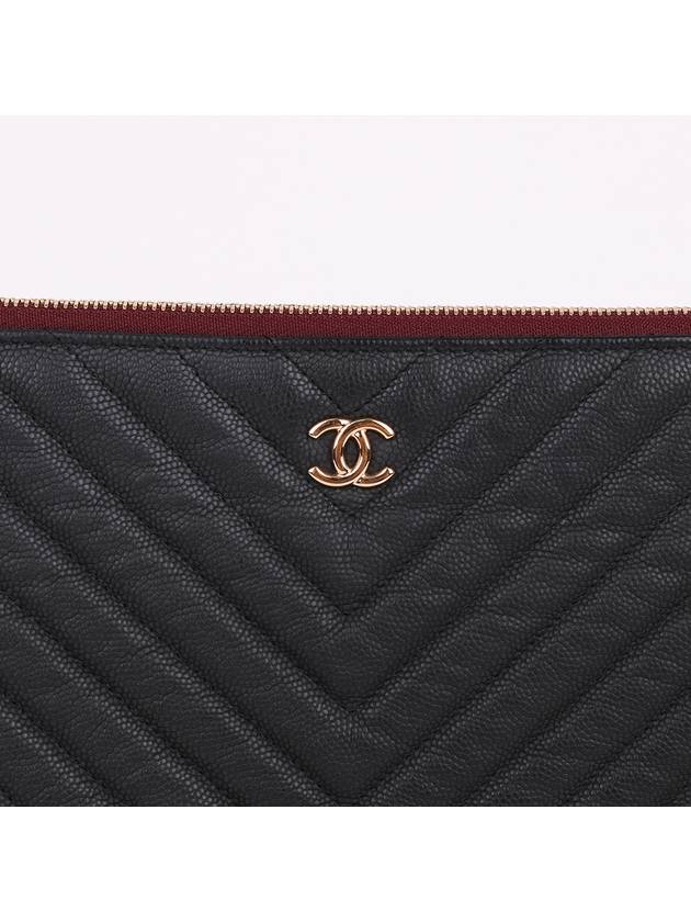 CC gold chevron caviar large clutch bag - CHANEL - BALAAN 2