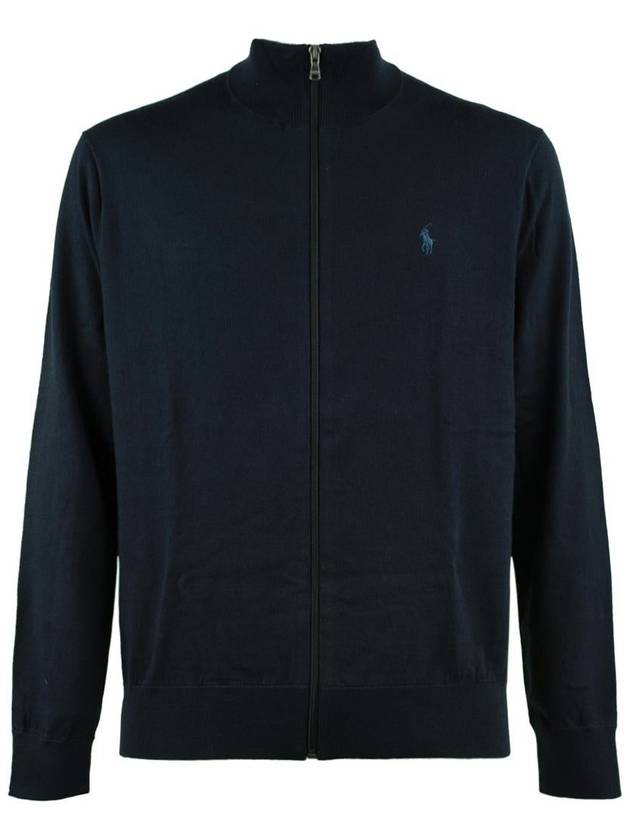 Ralph Lauren Cotton Zipper Sweater Hunter Navy - RALPH LAUREN - BALAAN 1