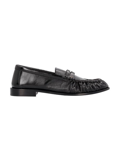 Le Signature Cassandre Logo Plaque Lamb Skin Loafer Black - SAINT LAURENT - BALAAN 2