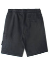 Cotton Fleece Cargo Bermuda Shorts Dark Grey - STONE ISLAND - BALAAN 3