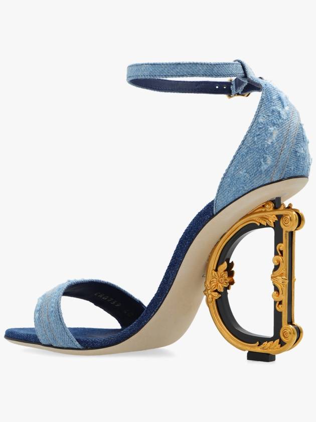 denim patchwork DG detail sandal heel - DOLCE&GABBANA - BALAAN 6