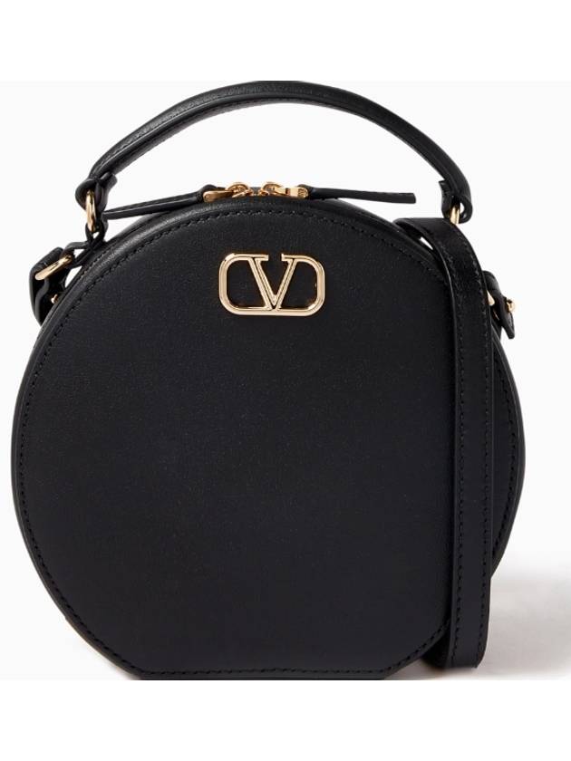 V Logo Signature Round Mini Bag Black - VALENTINO - BALAAN 3