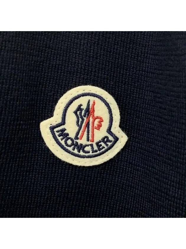 Logo Patch Padded Zip-Up Cardigan Blue - MONCLER - BALAAN 9