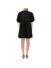 Poplin Tie String Cotton Short Dress Black - GANNI - BALAAN 4