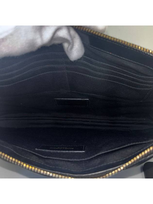 Monogram Chevron Black Clutch Bag - SAINT LAURENT - BALAAN 5