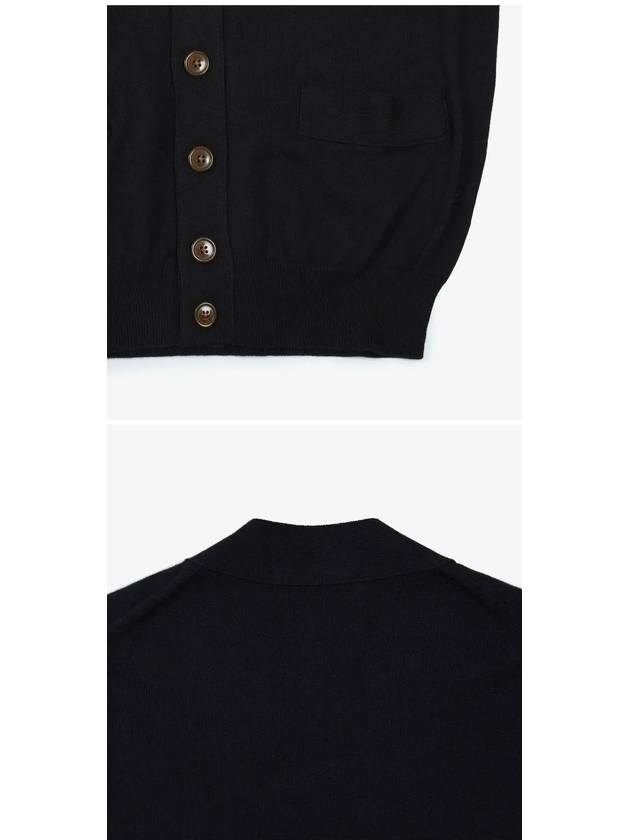 ORB Embroidery Logo V Neck Cardigan Black - VIVIENNE WESTWOOD - BALAAN 4