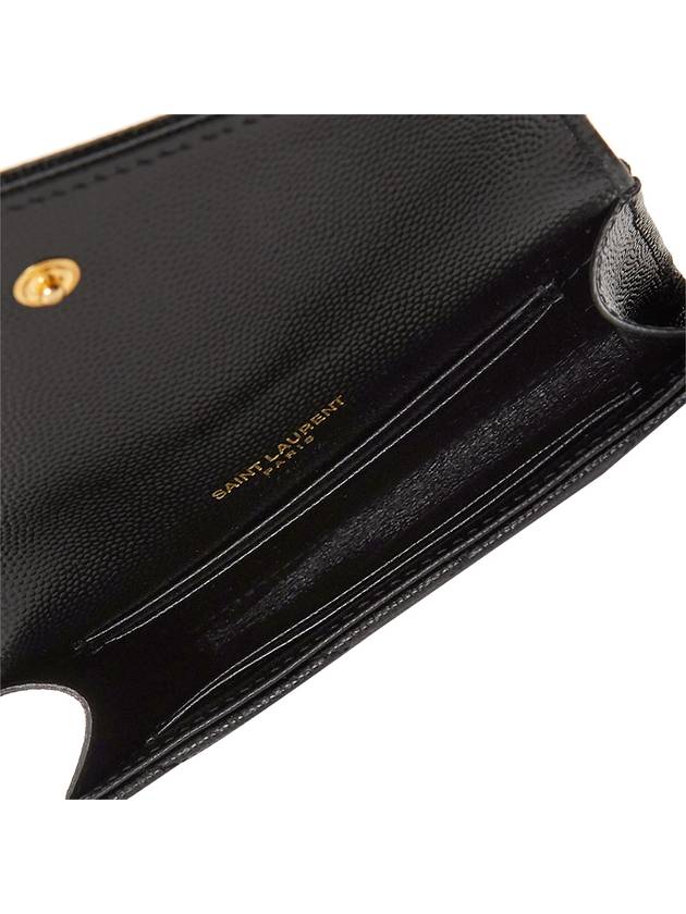 Monogram Envelope Small Half Wallet Black Gold - SAINT LAURENT - BALAAN 5