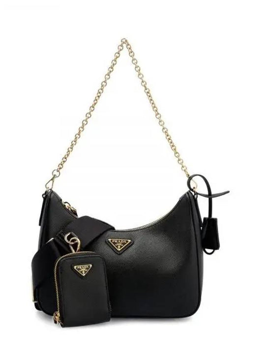 Re-Edition 2005 Saffiano Leather Shoulder Bag Black - PRADA - BALAAN 2