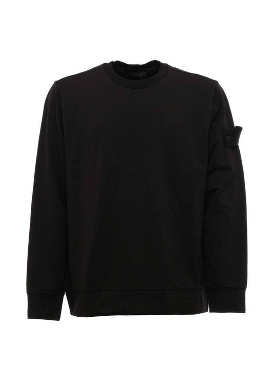 Ghost Piece Cotton Stretch Fleece Sweatshirt Black - STONE ISLAND - BALAAN 1