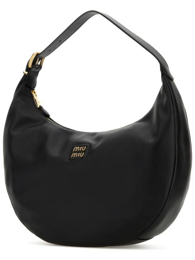 Logo Leather Shoulder Bag Black - MIU MIU - BALAAN 3