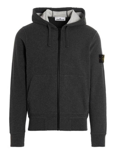 Wappen Patch Cotton Fleece Zip Up Hoodie Dark Grey - STONE ISLAND - BALAAN 2