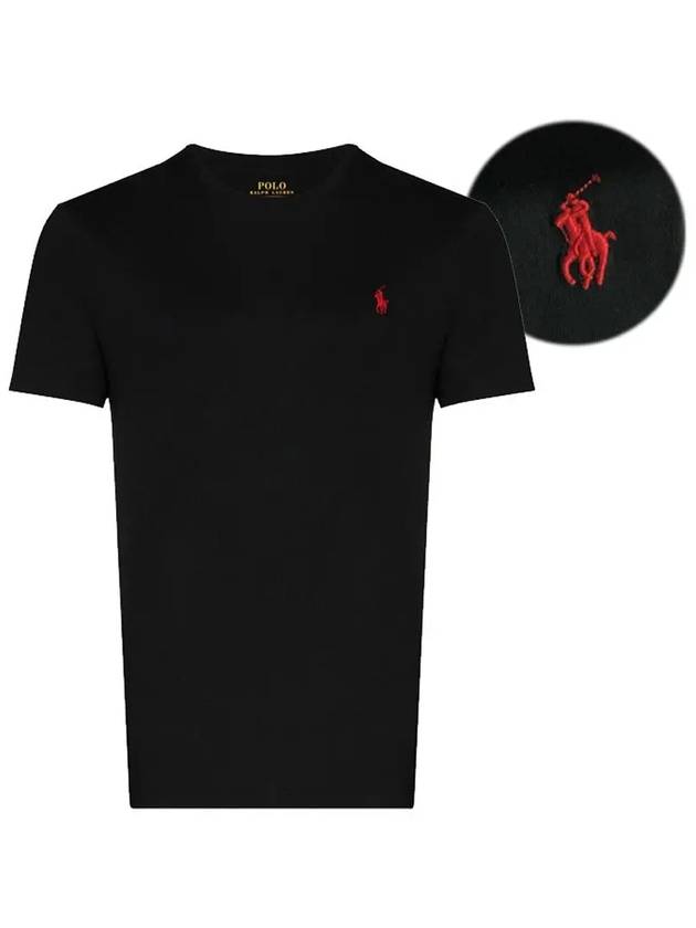 Men's Embroidered Pony Short Sleeve T-Shirt Black - POLO RALPH LAUREN - BALAAN 3