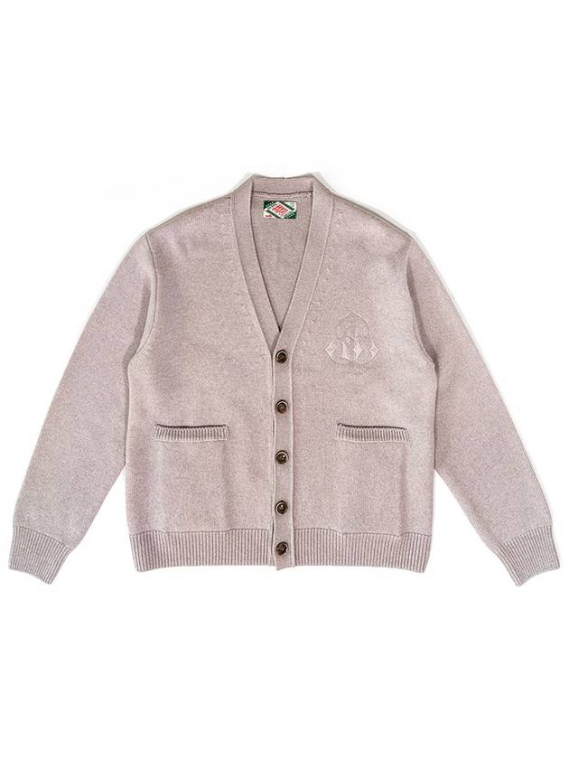 Men's Logo Knit Cardigan Beige I1WC01BE - IOEDLE - BALAAN 3