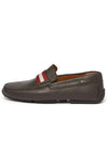 Men's Pierced Striped Leather Loafers Brown - BALLY - BALAAN 5