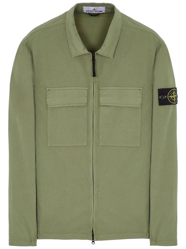 Wappen Patch Double Pocket Cotton Zip-Up Jacket Green - STONE ISLAND - BALAAN 2