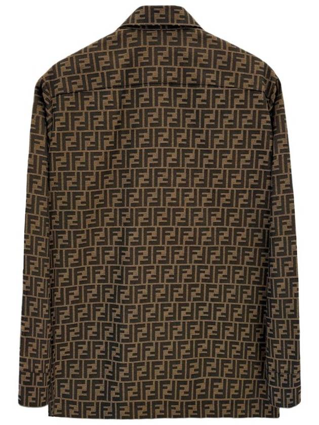 Men's FF Long Sleeve Shirt Brown - FENDI - BALAAN 3