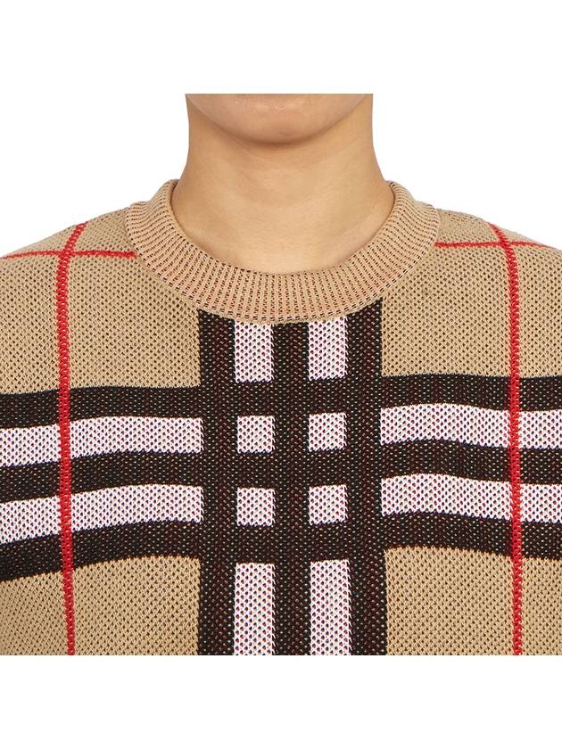 Vintage Check Crew Neck Knit Top Archive Beige - BURBERRY - BALAAN 7