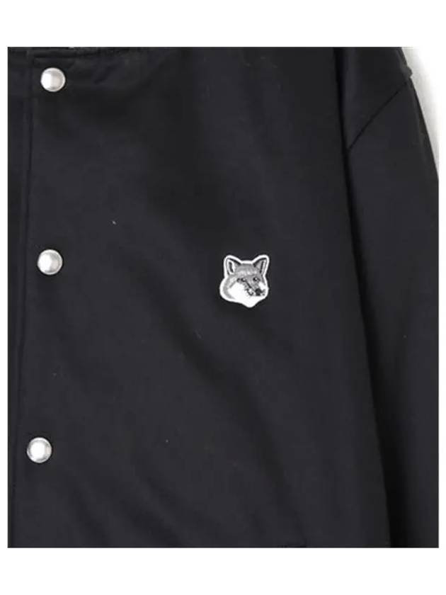 Cotton Satin Teddy Jacket Black - MAISON KITSUNE - BALAAN 5