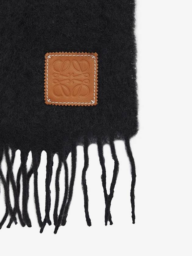 Anagram Fringe Mohair Scarf Black - LOEWE - BALAAN 8