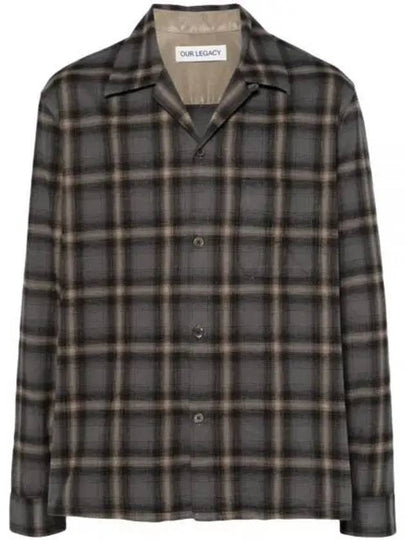 Heusen Oyster Check Long Sleeve Shirt Grey - OUR LEGACY - BALAAN 2