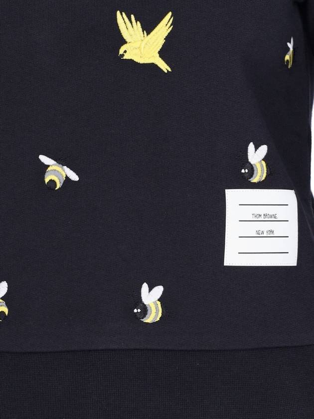 Loop Back Bird Bee Sweatshirt Navy - THOM BROWNE - BALAAN 5