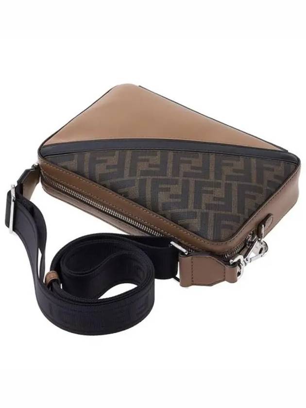 FF Motif Leather Cross Bag Brown - FENDI - BALAAN 5