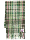 Check Print Wool Scarf Green - ACNE STUDIOS - BALAAN 1