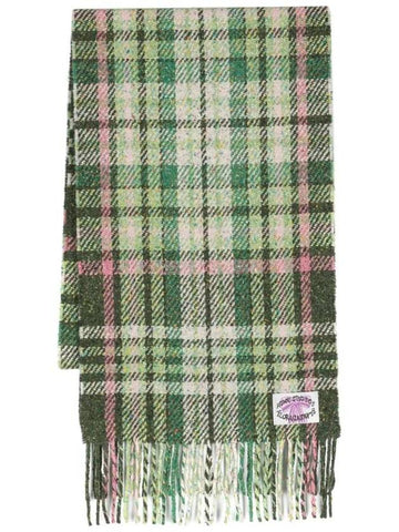 Check Print Wool Scarf Green - ACNE STUDIOS - BALAAN 1