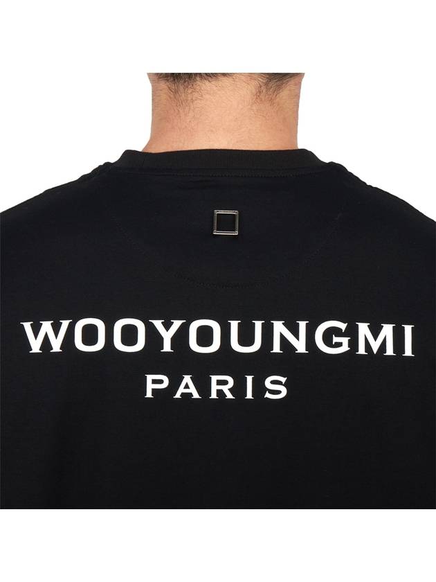 Men's Back Logo Cotton Short Sleeve T-Shirt Black - WOOYOUNGMI - BALAAN 7