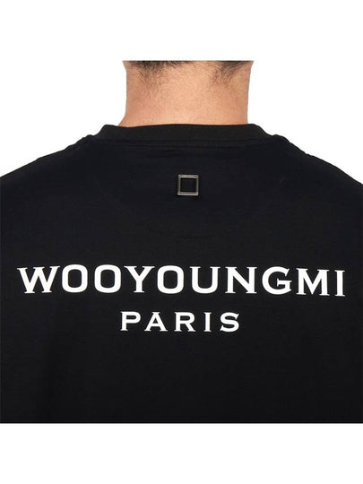 Men's Back Logo Cotton Short Sleeve T-Shirt Black - WOOYOUNGMI - BALAAN 7