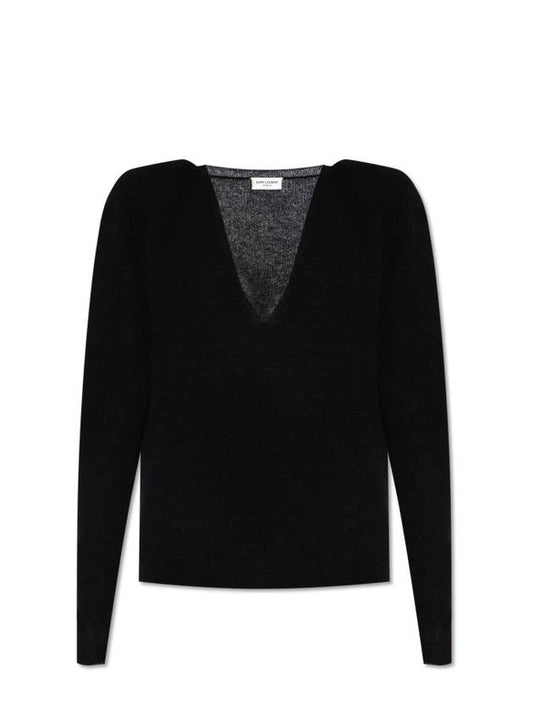 V-neck wool sweater 759721 Y76IF 1000 B0110933676 - SAINT LAURENT - BALAAN 1