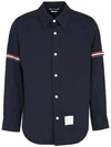 Three Stripes Armband Nylon Long Sleeve Shirt Navy - THOM BROWNE - BALAAN 2