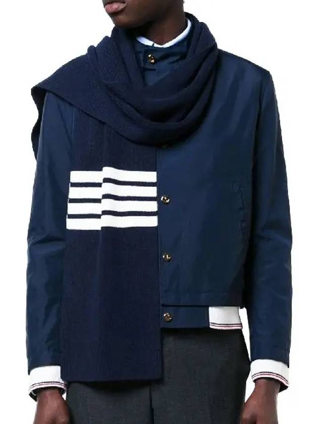 Striped Cashmere Muffler Navy - THOM BROWNE - BALAAN 4