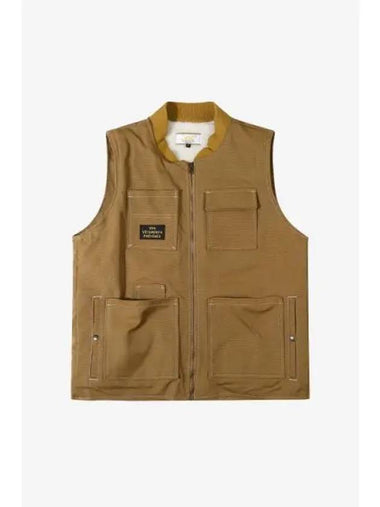 LE MONT ST MICHEL VERSI CANVAS SLEEVELESS JACKET CAMEL - LE MONDE BERYL - BALAAN 1