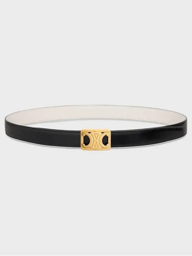 Frame Triomphe Reversible Medium Leather Belt Black White - CELINE - BALAAN 1