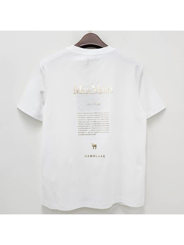 24SS Kwaietto Logo Print Short Sleeve T-Shirt White 2419971011600 001 - MAX MARA - BALAAN 3