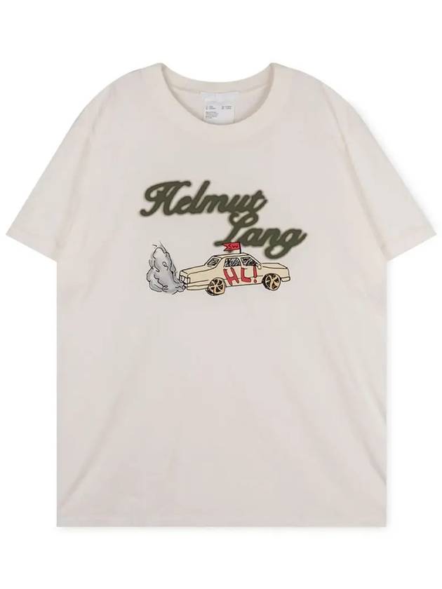 Men's Taxi Logo Short Sleeve T-Shirt White - HELMUT LANG - BALAAN 4