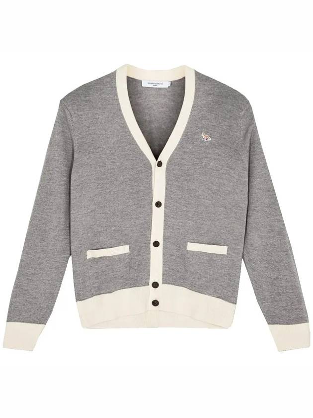 Baby Fox Bicolor Classic Cardigan Melange Grey - MAISON KITSUNE - BALAAN 3