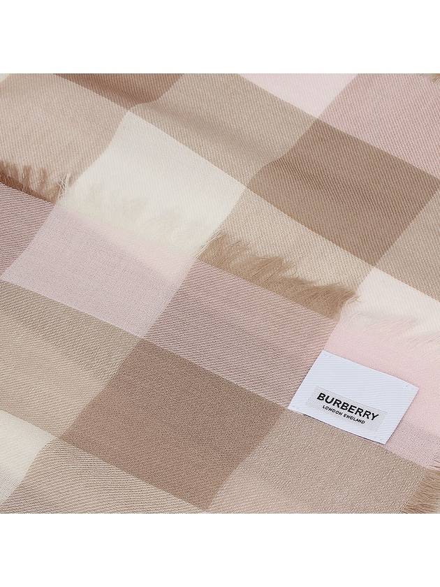 Check Cashmere Scarf Light Pink - BURBERRY - BALAAN.