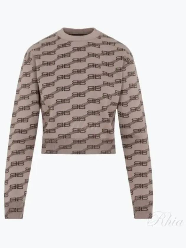 BB Icon Jacquard Knit Top Brown - BALENCIAGA - BALAAN 2