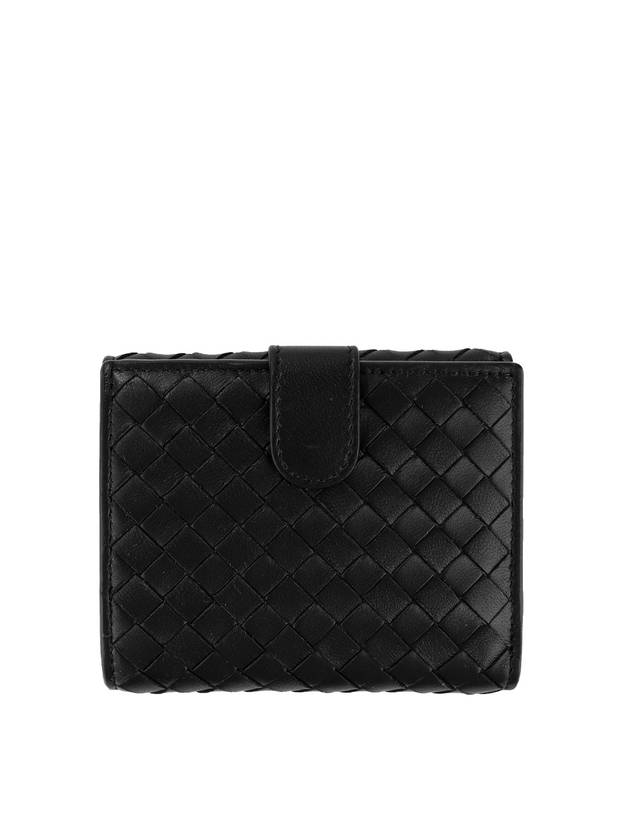 Women’s Trifold Woven Half Wallet Black - BOTTEGA VENETA - BALAAN 2