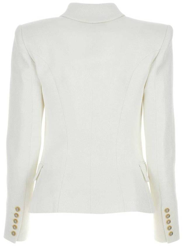 Viscose Blazer Jacket White - BALMAIN - BALAAN 3