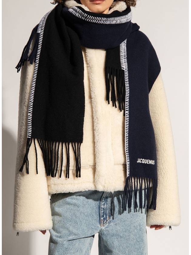 L'Echarpe Pampero Double Scarf Black - JACQUEMUS - BALAAN 7