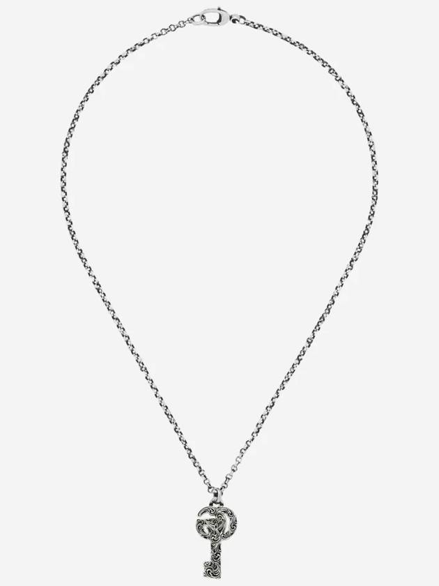 Double G Key Necklace YBB627757001 Silver - GUCCI - BALAAN 3