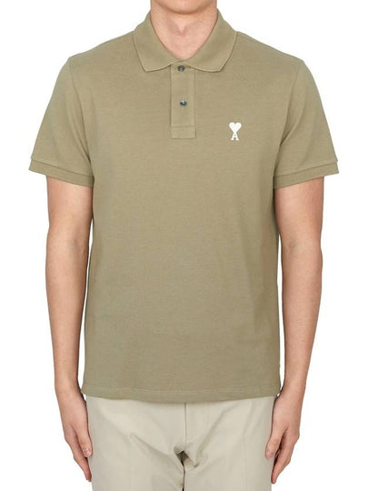 Logo Cotton Polo Shirt Laurel - AMI - BALAAN 2