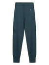 Women's Embroidered Logo Cashmere Blend Track Pants Emerald - VIVIENNE WESTWOOD - BALAAN 2