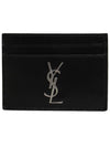 Monogram Card Case in Smooth Leather Black - SAINT LAURENT - BALAAN 2